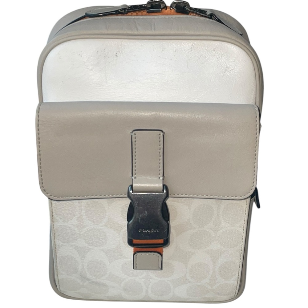 Coach Gray and White Backpack